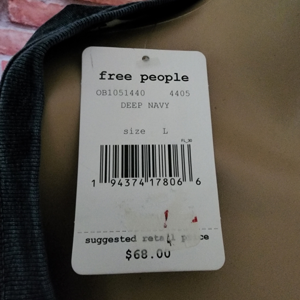 Free People 213 Blue Vintage Wash Shirt Large NWT - Picture 6 of 6